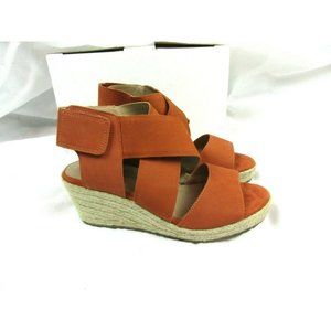 Gentle Soul Natural Wedge Espadrille Sandal Burnt
